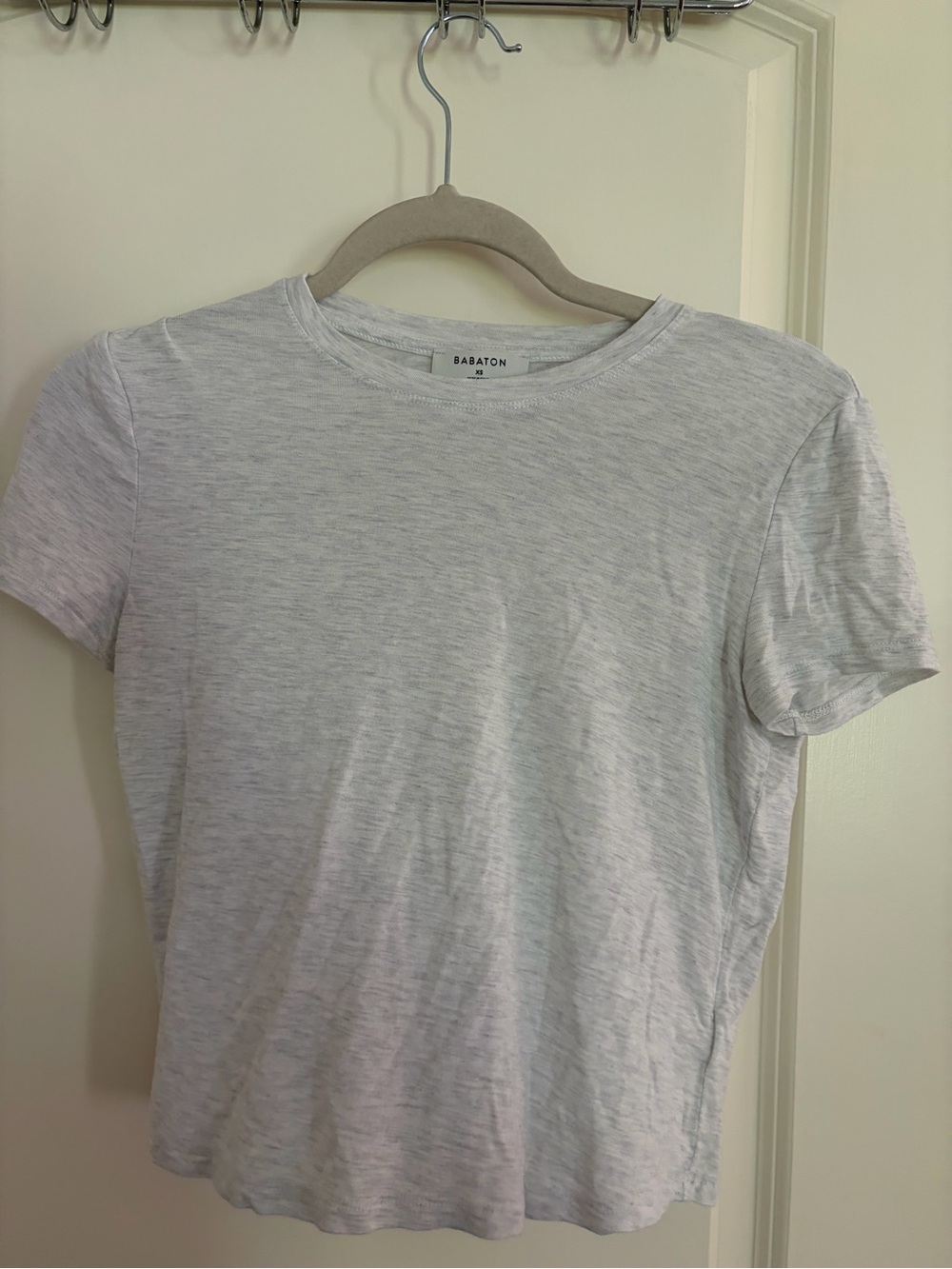 Babaton Light Heather Gray Short Sleeve Crewneck Tee